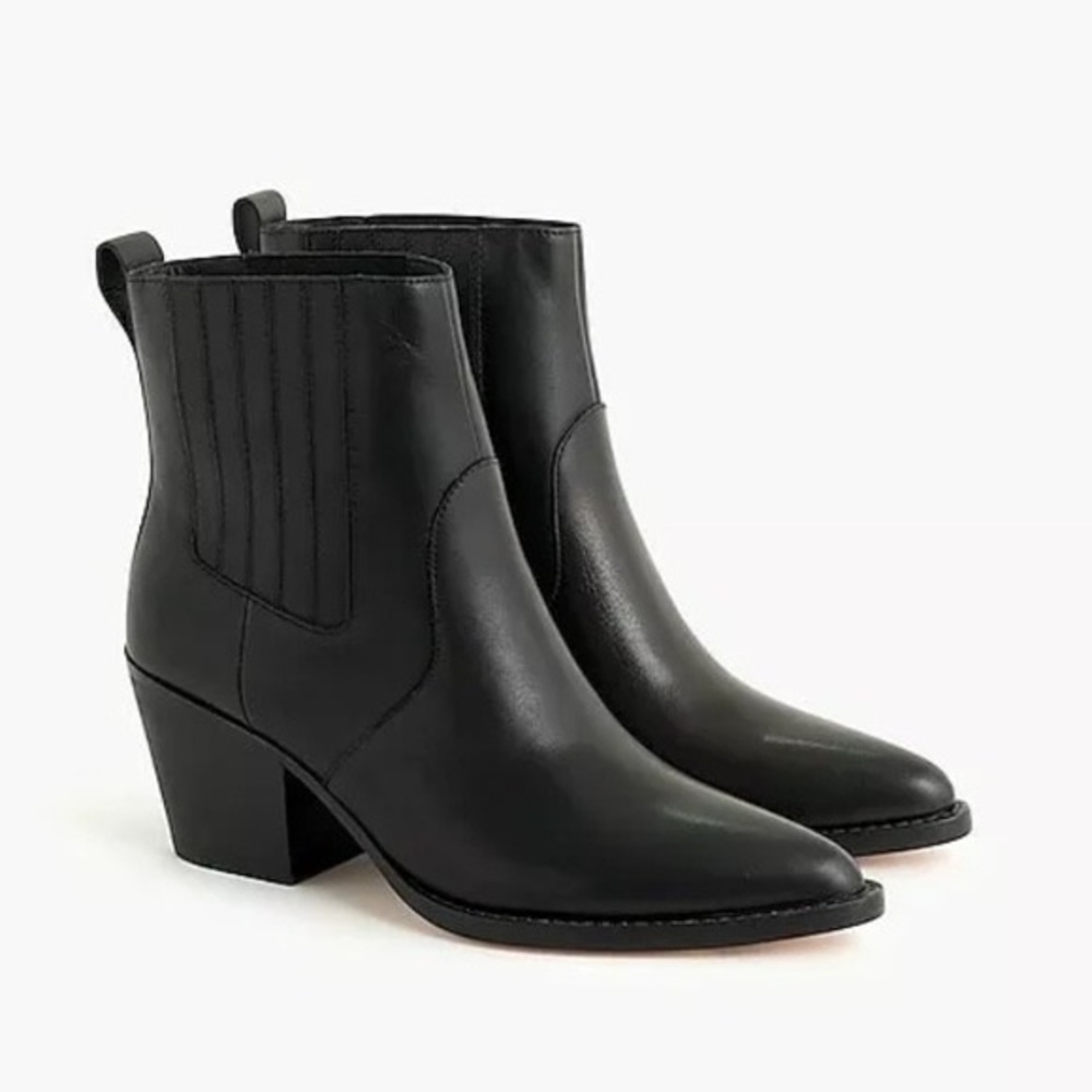 NWT! J.Crew Western Boots in Leather